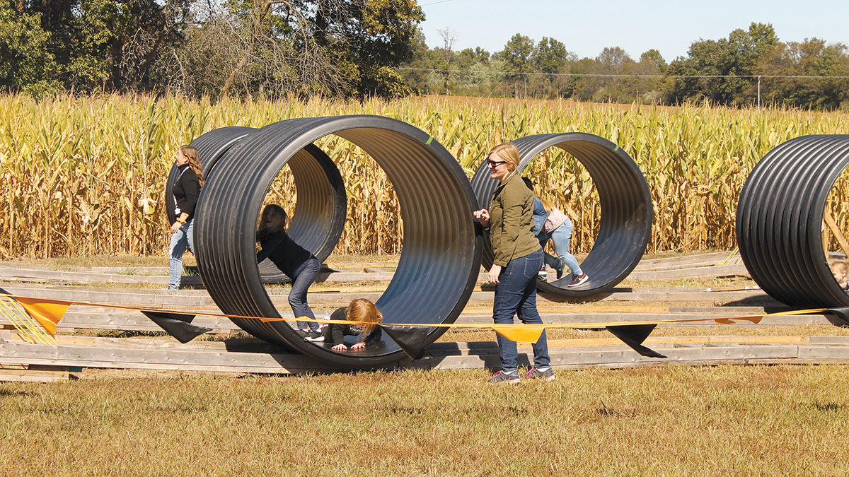 giant tiles to roll down a track